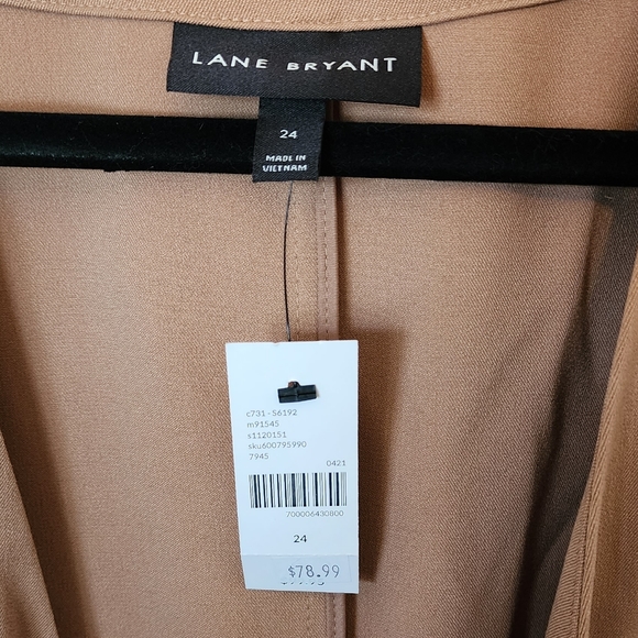 Tan Khaki Cardigan Overcoat Blazer - Picture 3 of 4